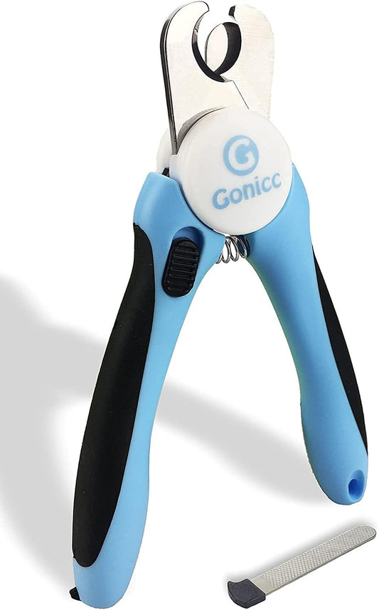 gonicc Dog Cat Pets Nail Clippers Trimmers Safety Guard Avoid Overcutting Free Nail File Razor Sharp Blade Professional Grooming Large Medium Dogs