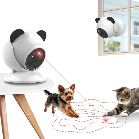 Saolife Laser Cat Toys for Indoor Cats Truly Random Trajectory Suction Cup Design Run Quiet Interactive Cat Toy Automatic Rechargeable Red Dot