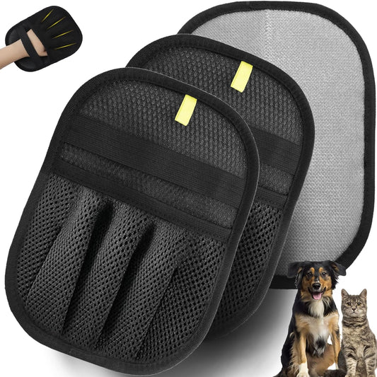 2 Pack 2026 Upgraded Electrostatic Pet Hair Glove 5 Finger Pet Hair Removal Glove Cats Dogs Reusable Magic Brush Remover Carpet Couch Clothing Car Seat